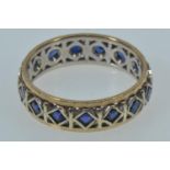 9ct gold & sapphire eternity ring, size N, 3.2 grams