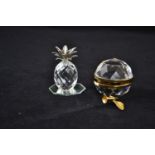 Swarovski apple photo frame & small pineapple, A7504NR050001 & A7507NR060002 respectively, & a mirro