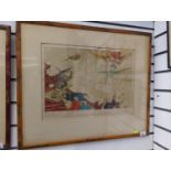 Elyse Ashe Lord (1900-1971) Signed ltd. edition 11/100. Kite Festival. Hand coloured, dry point etch