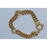 Unoaerre 18ct gold belcher link bracelet with circular spacers, circumference 200mm, 20.4 grams