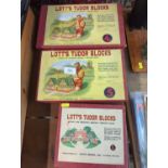 3 boxes of Lott's Tudor blocks, 3a, 4a, 5a.