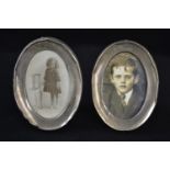Pair of oval silver photo frames, maker CSFS, Birmingham 1901 & Chester 1906, each frame engraved 'A