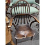 Stickback windsor chair, seat ht 43cms, full ht 95 cms