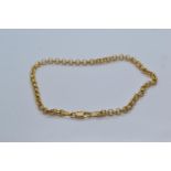 18ct gold cable link bracelet, circumference 190mm, 6.72 grams