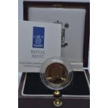 Royal Mint 1998 gold proof full sovereign, with certificate & fitted case