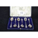 Cased set of six silver coffee spoons, maker Alexander Clark & Co Ltd, gross weight 38 grams