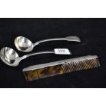 Two George IV silver sauce ladles, makers RH & MC, London 1831 & 1833 respectively, gross weight 144