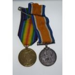 Pair of WWI medals; George V War Medal and Victory Medal awarded to 57264 PTE. J. Cocks Hamps.R