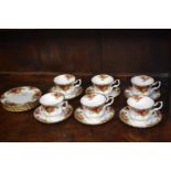 Royal Albert Old Country Roses six tea cups and saucers with cake plates