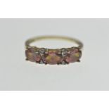 9ct gold, twilight topaz & diamond ring, size Q, gross weight 1.94 grams