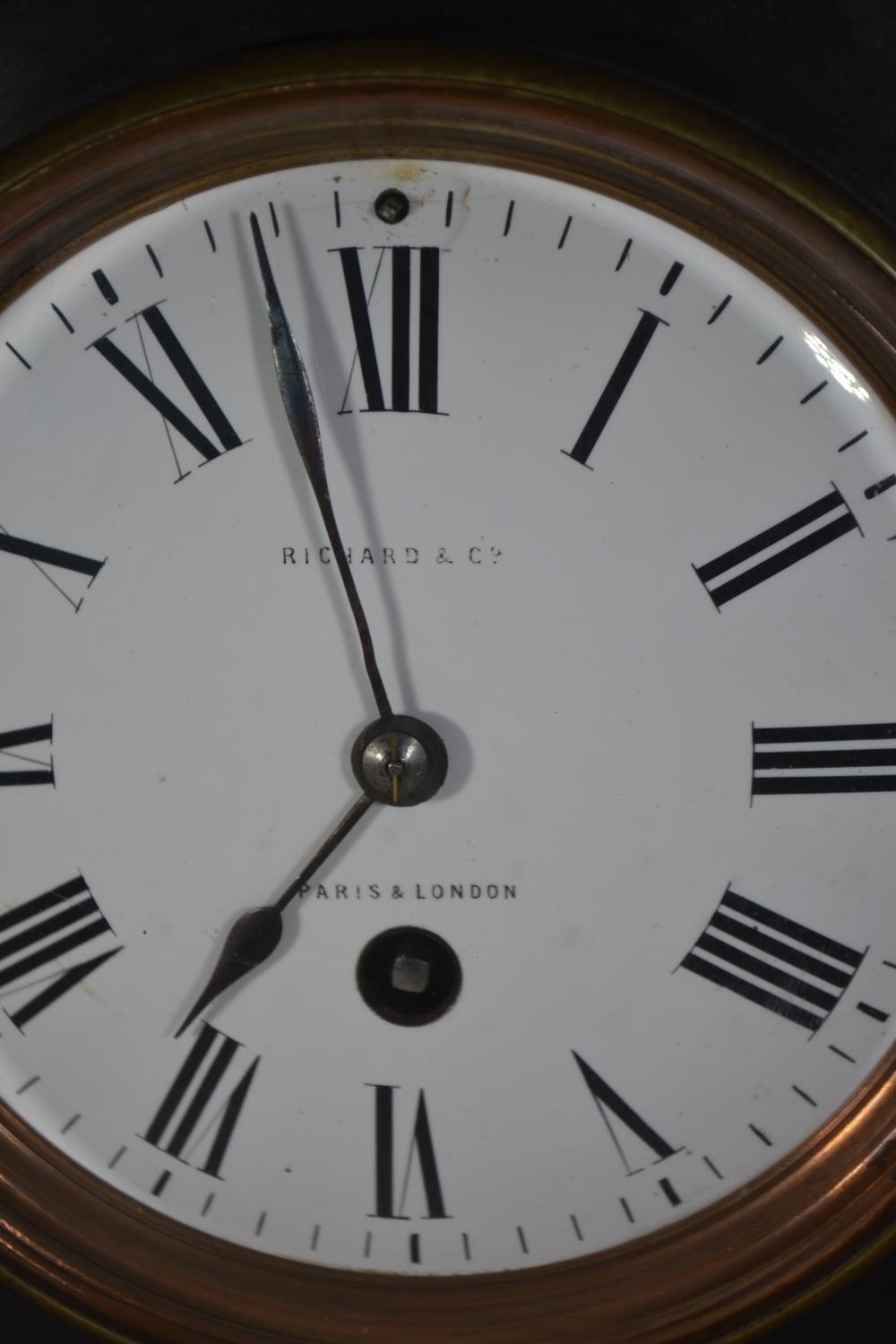 C19 marble mantle clock, by Richard & Co, Paris & London. W22cm H26cm D14cm  - Image 3 of 9