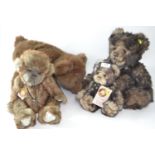 Three Charlie Bears with original tags, including; limited edition 'Snuggle' 1087 of 6000, 'Wurve Yo