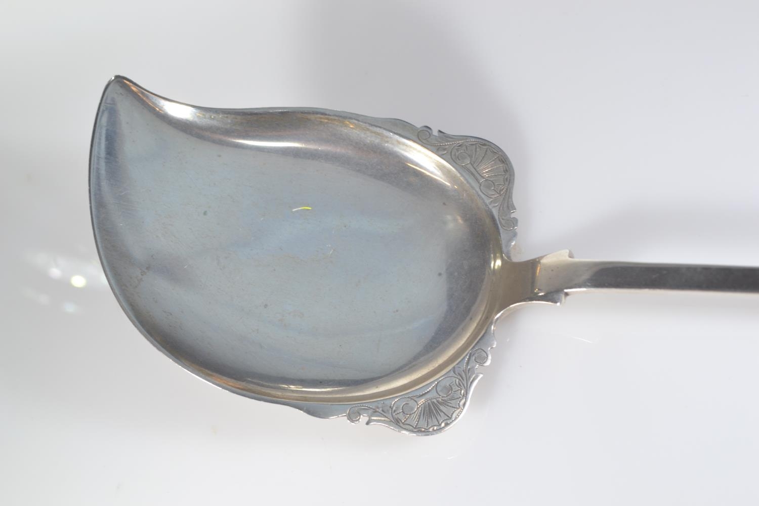 Danish silver serving spoon, maker Christian F. Heise (1904-1932), initial & date to reverse of hand - Image 4 of 5