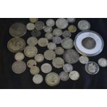 127.5 grams of pre-1920 British & world silver coins, including an Elizabeth I 1566 hammered coin