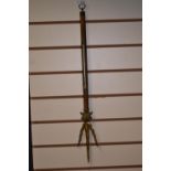 Brass and wood decorative thermometer, 64cm tall