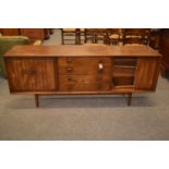 Mid-century Ensign sideboard with four central drawers and cupboards on either side, W177 x D45.5 x