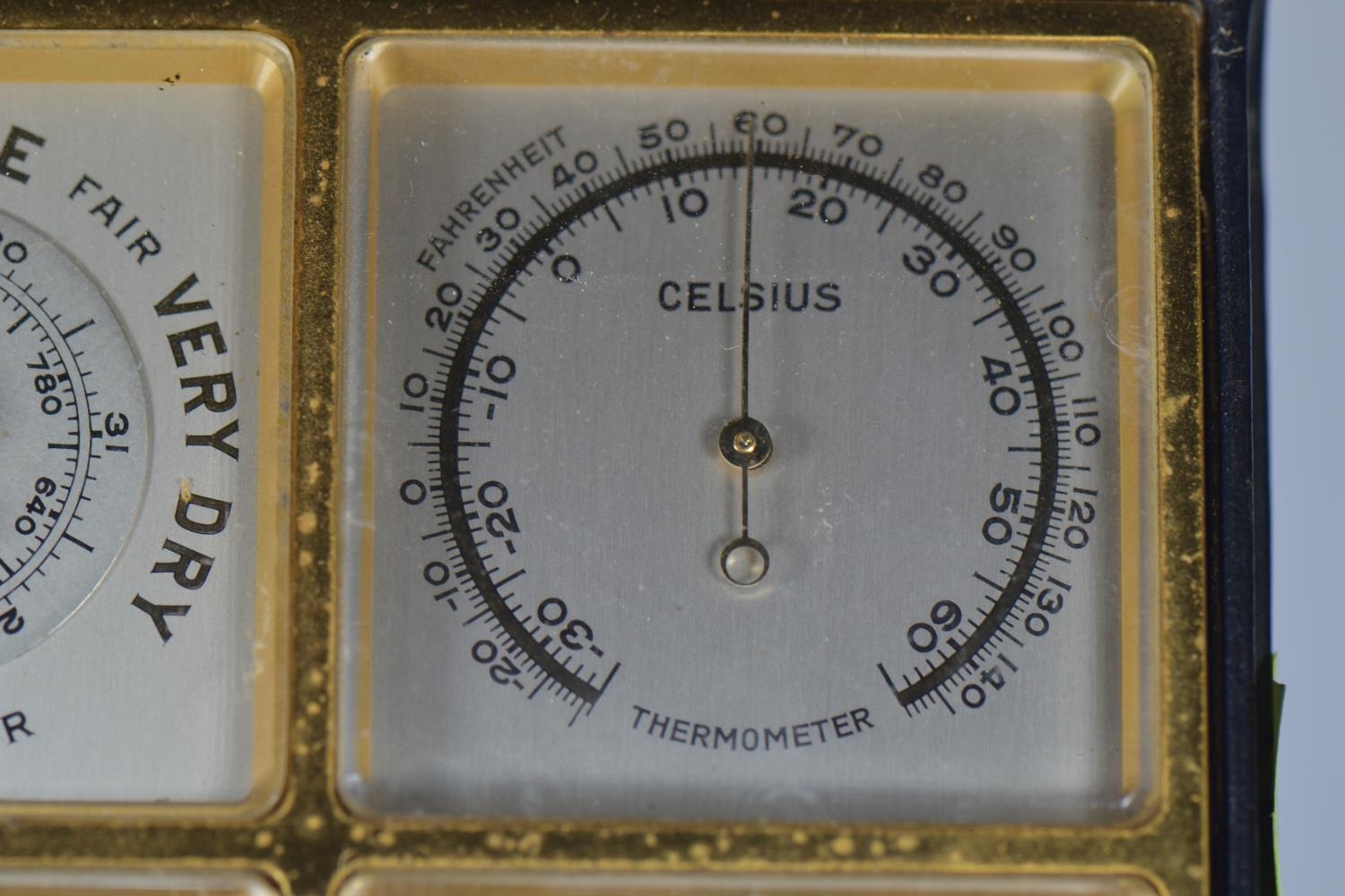 Angelus Foursome portable 8-day clock & alarm, date- month- day- calendar, thermometer & barometer, - Image 3 of 7