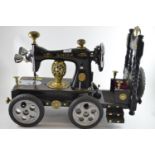 Singer sewing machine upcycled to motor car, L63 x D27 x H55cm