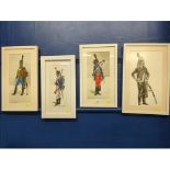 STEVEN PALATKA (US) Three watercolours of Napoleonic soldiers and one pencil drawing, all signed by