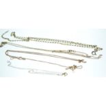 Two 9ct gold neck chains, a 9ct gold bracelet & a scrap 9ct gold neck chain, gross weight 3.63 grams