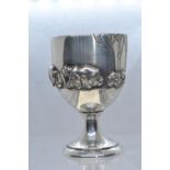 Silver egg cup applied with three bears, maker Mappin & Webb, Sheffield 1933, initialled verso 'GMM'