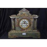 Onyx mantle clock by Ansonia Clock Co. New York W39 x D14 x H36cm, with key, no pendulum
