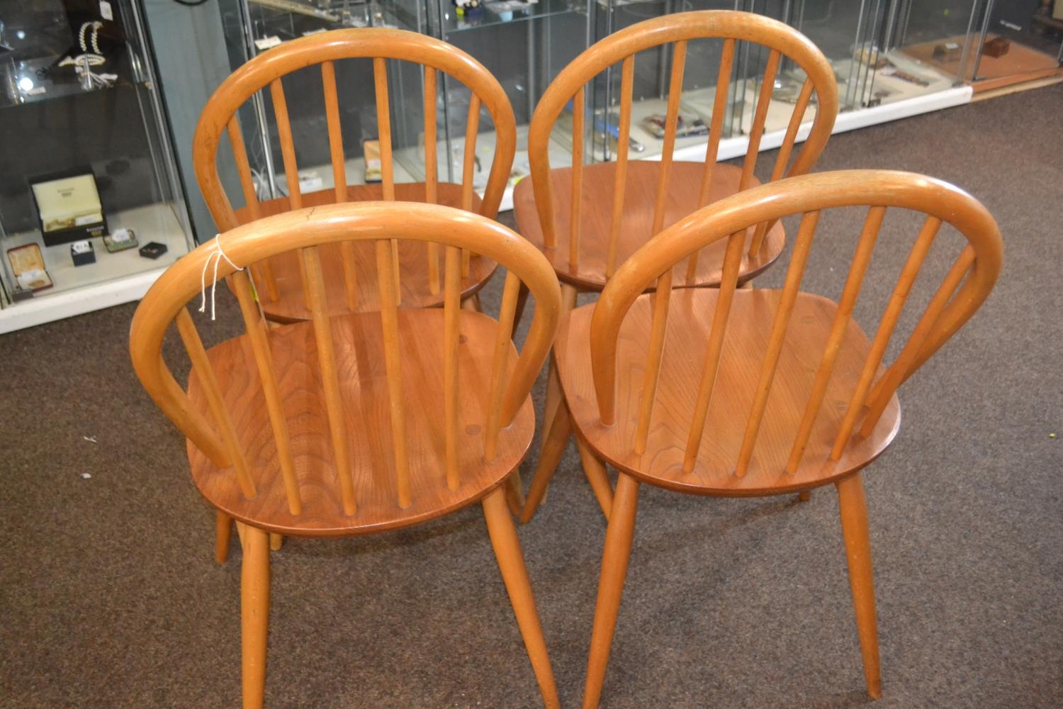 Set of four Ercol stickback windsor chairs  - Image 2 of 2