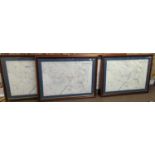 Four Gulf War campaign maps dated Feb. 91, scale 1:500,000, mounted and framed 108 x 82cm