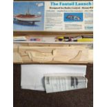 Boxed unbuilt Midwest Products 'The Fantail Launch II' Radio controlled steam powered wooden boat ki