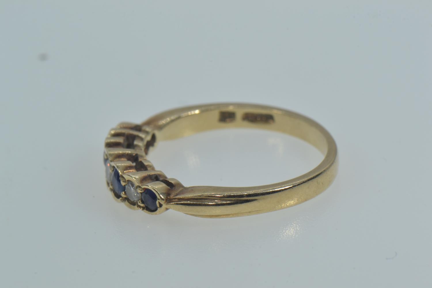 9ct gold, sapphire & diamond ring, size M, 2.4 grams  - Image 3 of 5