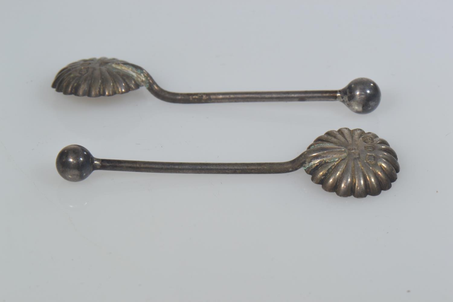Cased pair of late Victorian silver salts & spoons, maker Thomas Hayes, Birmingham 1895, gross weigh - Image 8 of 8