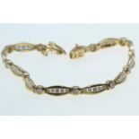 18ct gold & diamond bracelet, the brilliant-cut diamonds stated to weigh 2.00 carats, circumference