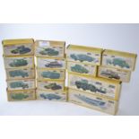 Sixteen boxed Airfix H0-00 Scale vehicles Inc rare Grey landing craft + others
