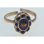 Scrap 15ct gold & enamel ring, 1.68 grams