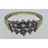 9ct gold & tanzanite ring, size N1/2, 2.19 grams