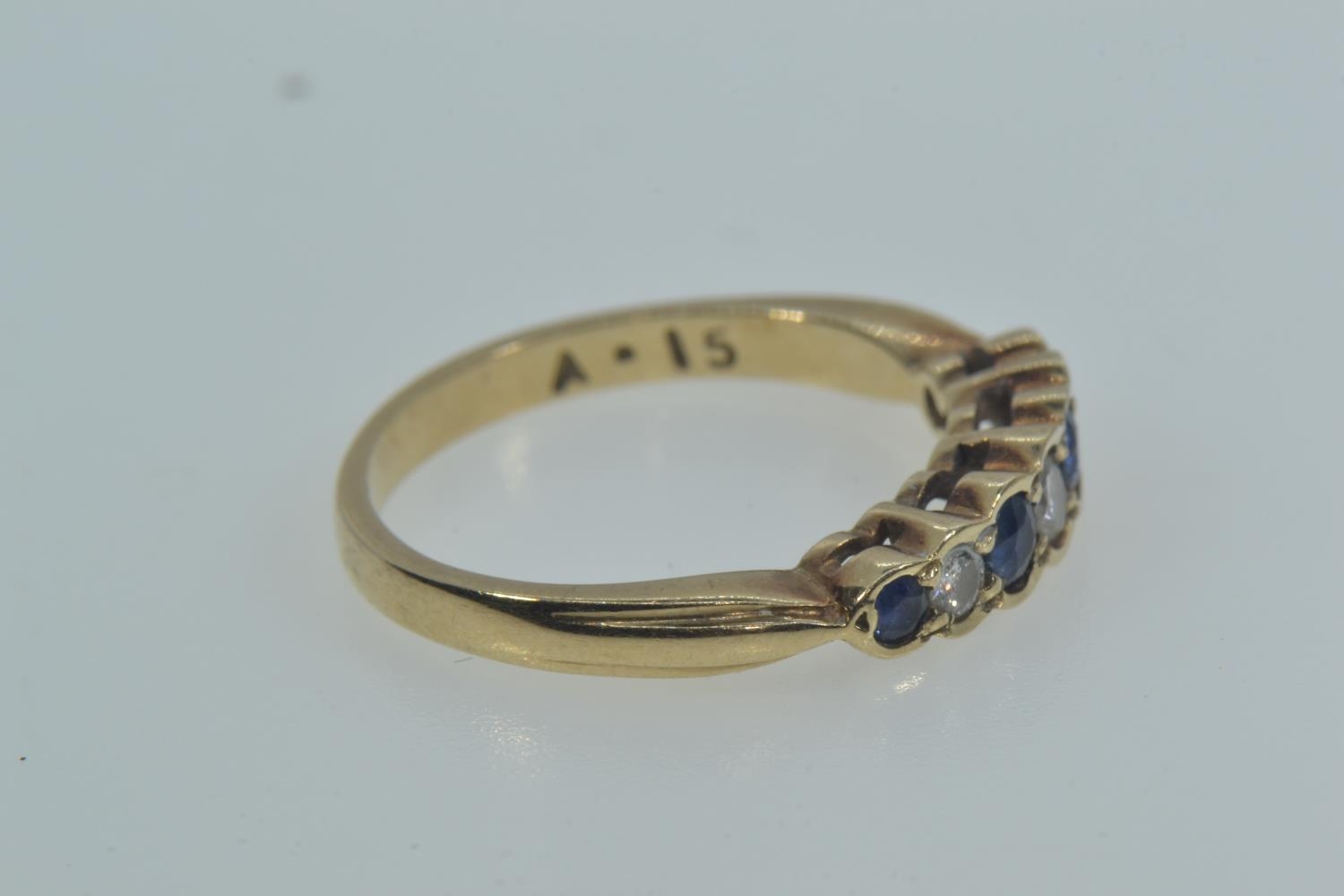 9ct gold, sapphire & diamond ring, size M, 2.4 grams  - Image 2 of 5