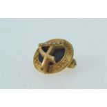 9ct gold, enamel & seed pearl 'Avon Highest Honour' pin badge, hallmarked Birmingham 1963, diameter