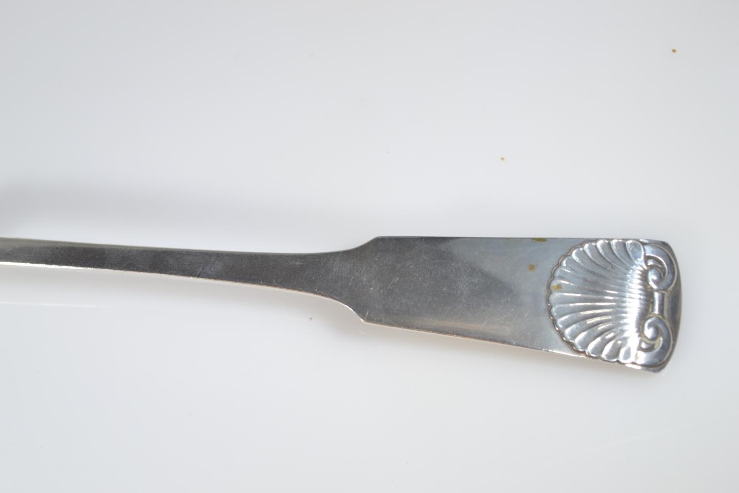 Danish silver serving spoon, maker Christian F. Heise (1904-1932), initial & date to reverse of hand - Image 3 of 5