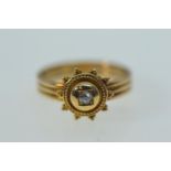 Yellow metal & diamond ring, tests positive for 18ct gold, size O1/2, 4.2 grams