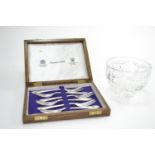 Small Waterford crystal footed bowl, diameter 12.6cm, height 9.6cm, together with a Mappin & Webb ca