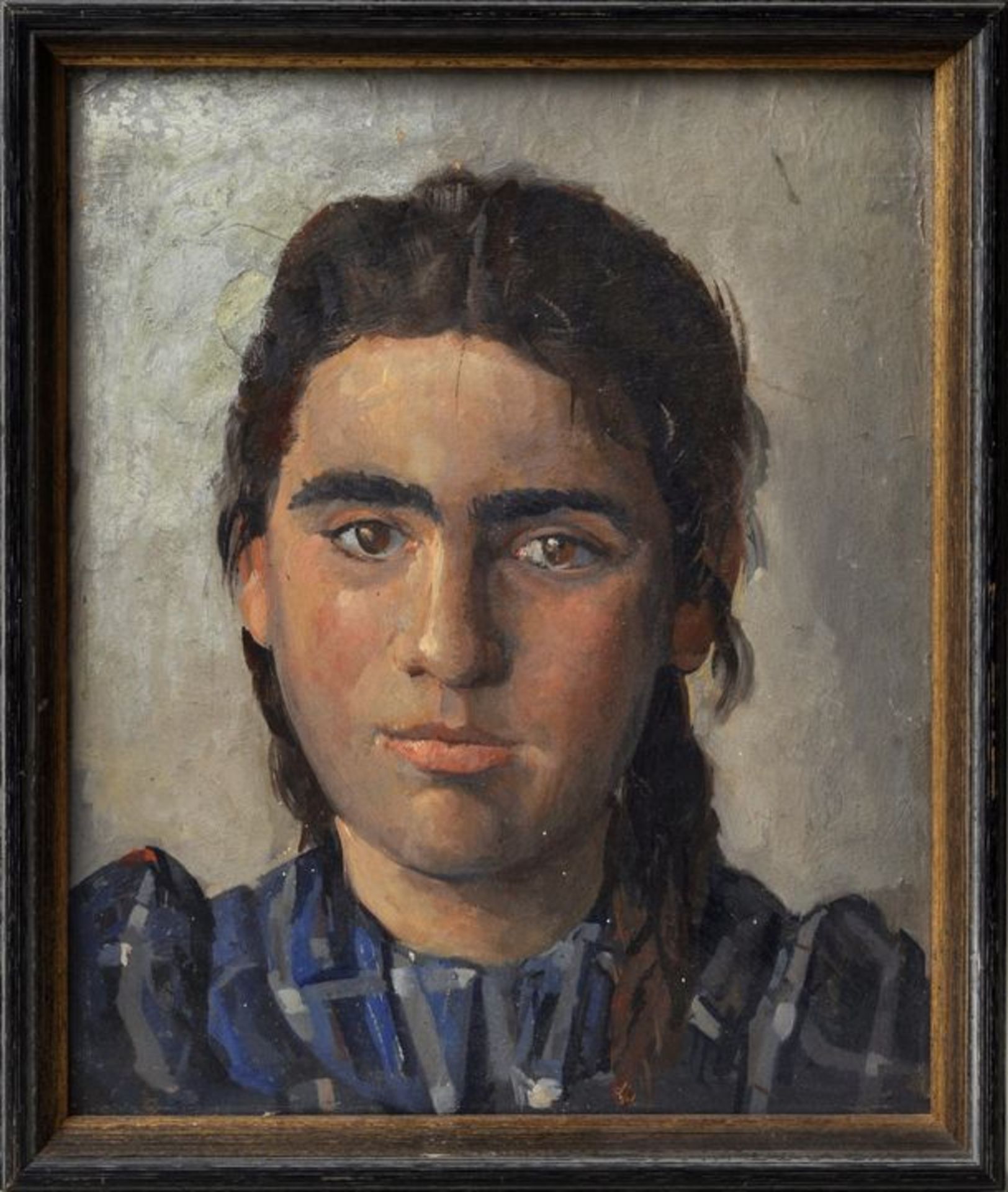Bueno de Mesquita. Gemälde "Mädchenbildnis" / Portrait of a young girl - Bild 3 aus 3
