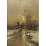 Jungblut "Winterlandschaft im Mondlicht" / Netherlandish winter landscape