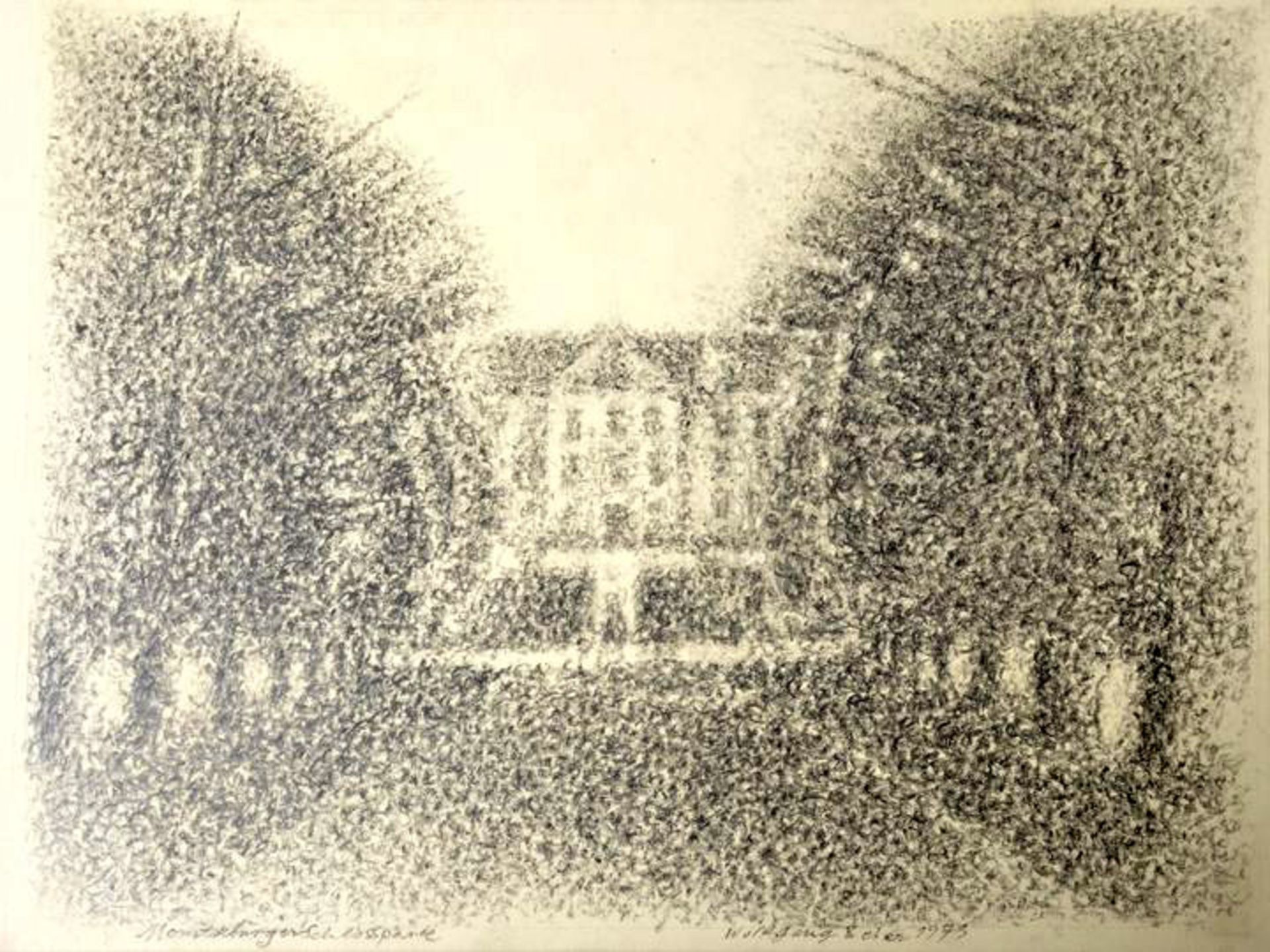 Beier, Wolfgang: Schlosspark Moritzburg/ Beier, Wolfgang, pencil drawing