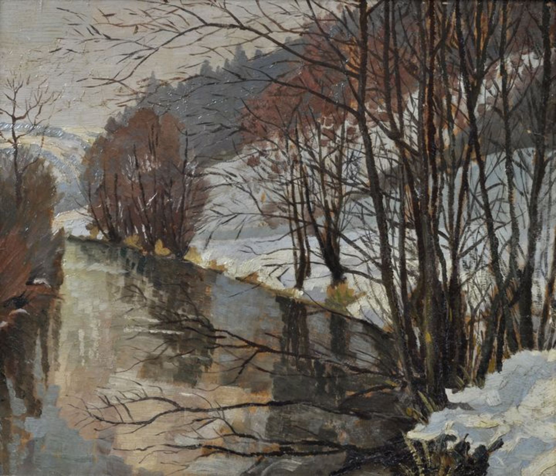 unbek. Gemälde "Winterliche Landschaft" / unknown, winter landscape