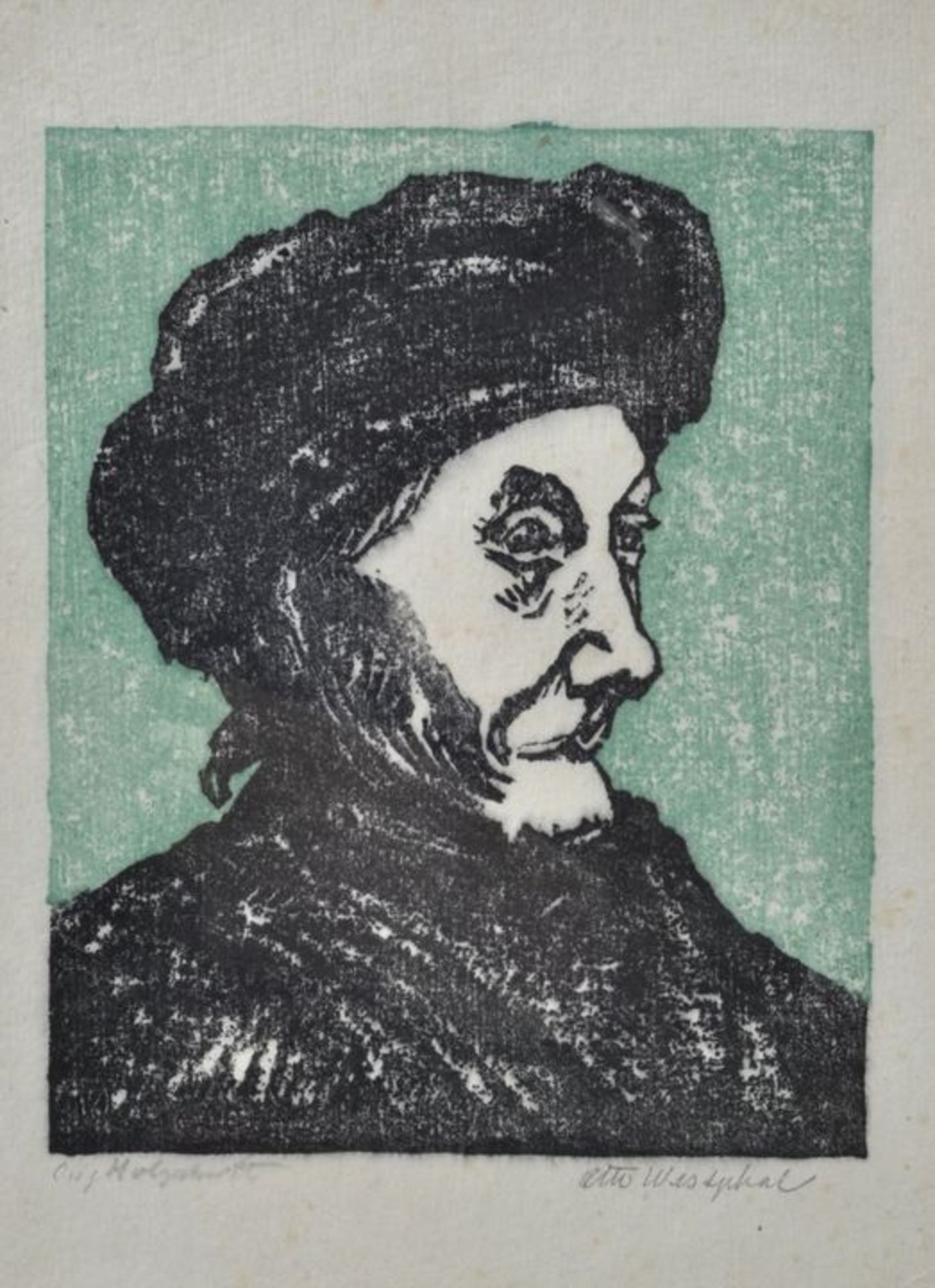 Westphal, Otto Farbholzschnitt / Portrait of Vincent van Gogh