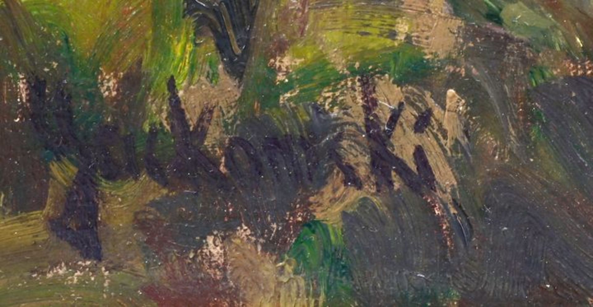 Jackowski Frantz v. (?) Gemälde "Birken" / landscape painting - Image 3 of 5