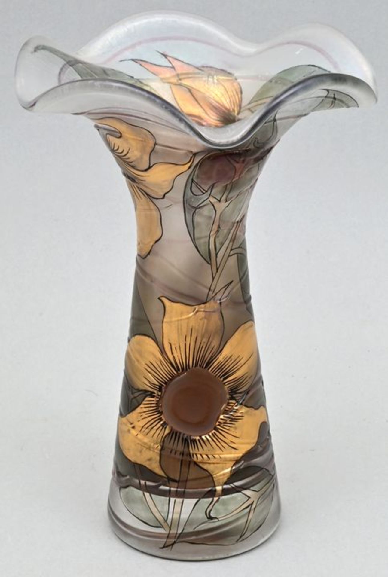 Vase im Jugendstil/ glass vase art nouveau style