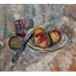 Liebe, Erwin Gemälde "Äpfel mit Messer" / Still life with fruits