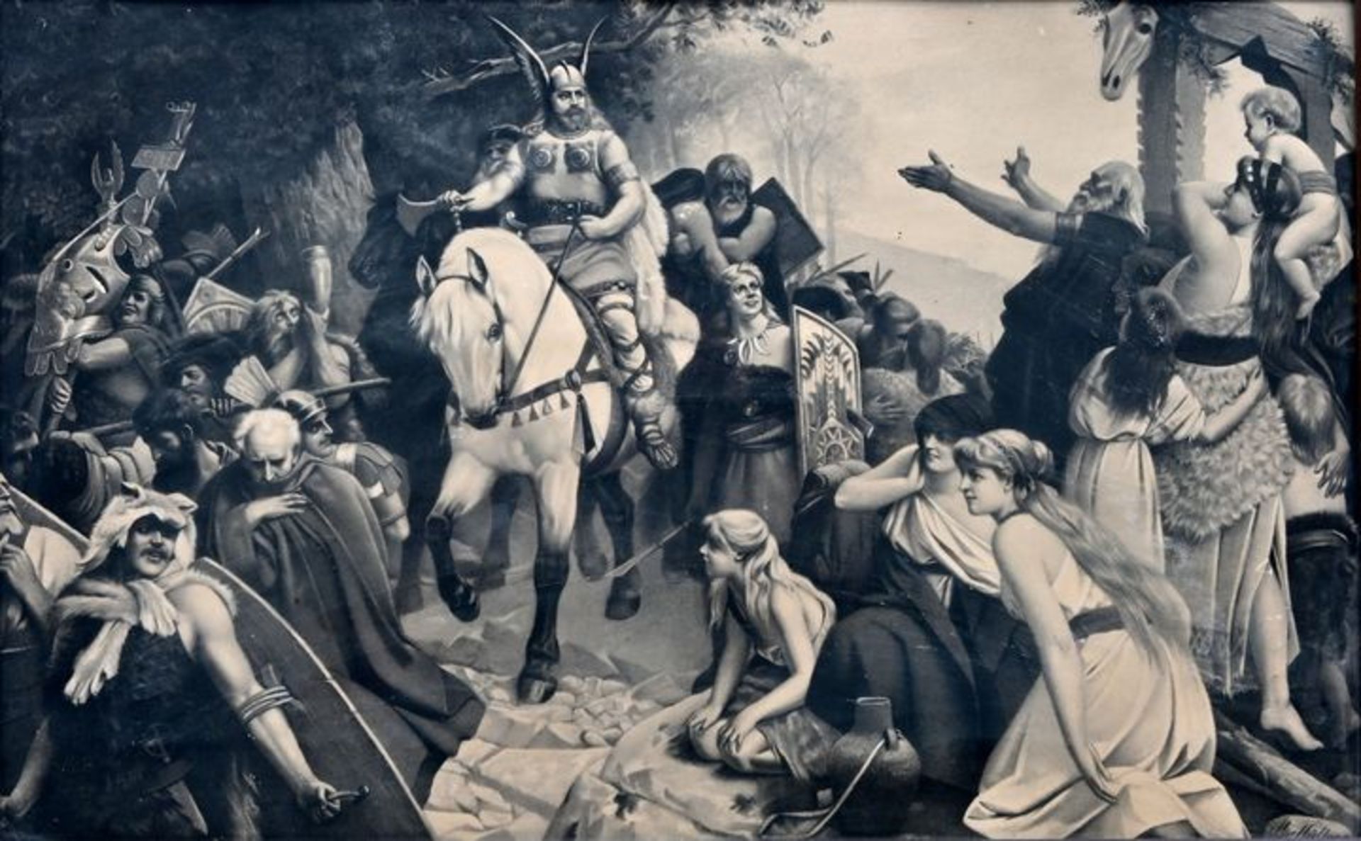 Müller, M. nach Paul Thumann, Triumph des Arminius / charcoal drawing