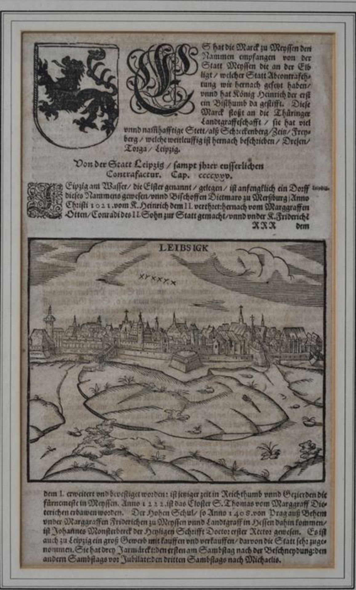 Holzschnitt Leipzig (klein) / View of the city Leipzig, woodcut